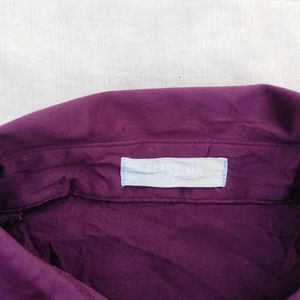 Purple Satin Fitted Shirt