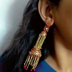 Red Vertical earrings