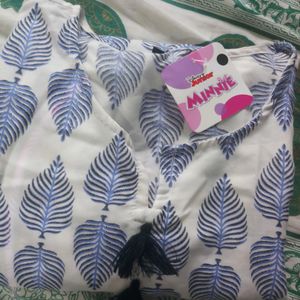 Blue And White Kurti XL Size