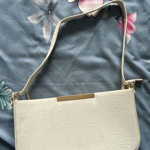 White colour spacious shoulder bag