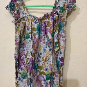 Floral Print Balloon Top