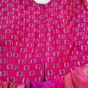 Banarsi Pink Gown Or Anarkali Kurti