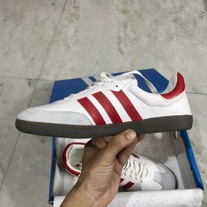 ADIDAS ORIGINALS SAMBA WHITE RED UK 8 (42)