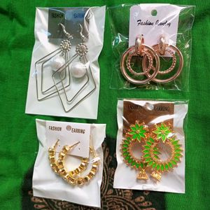 Fashion Earrings Pack Of 4.