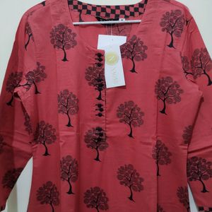 Naomi Tree Print Red Black Kurta