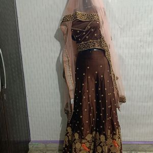 📌Price Drop 🚨 Unstitched Brown Lehenga