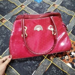 Maroon Party Material Hand Bag