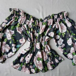 New Korean Off Shoulder Floral Bardot