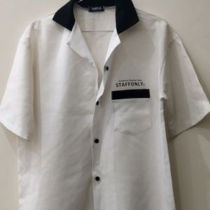White Shirt With Beautiful Black Detailing