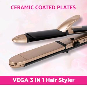 Vega 3 In 1 Hair Styler (Straightener Crimper Curler )