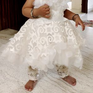 Beutiful White Frock For Baby Girls