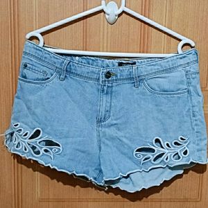 Light Blue Denim Jeans Short Pants