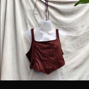 BROWN CORSET TYPE TOP