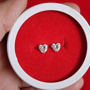 Beautiful Heart Shape Studs Silver