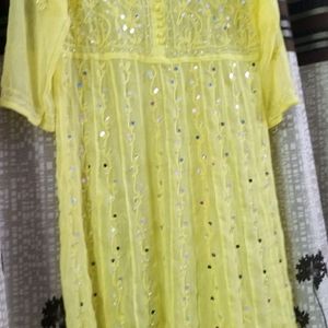 Georgeous Yellow Anarkali Kurta