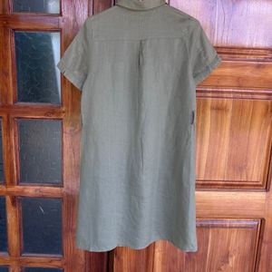 Linen Dress With Collar