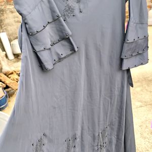 Grey Abaya Stone Work