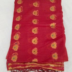 Organza Red Saree