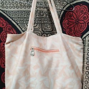 Peach&White Hand Bag