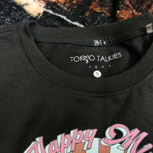 Tokyo Talkies Black Crop Tee