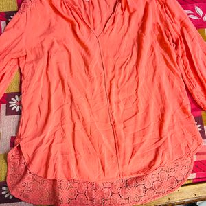 Coral Colour Long Top