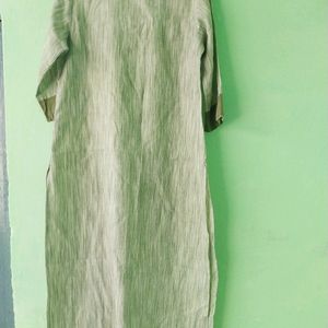 Long Kurti || Quarter Sleeves ||olive Shade