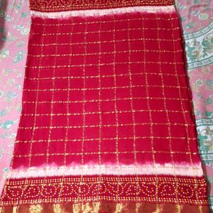 Women Stylish Red Saree