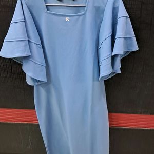 PURVAJA:Size(M):TURQUOISE BLUE DRESS