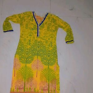 Yellow Floral Kurti