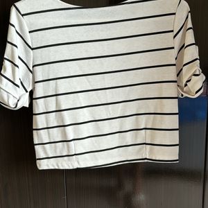 White And Black Stripped Top