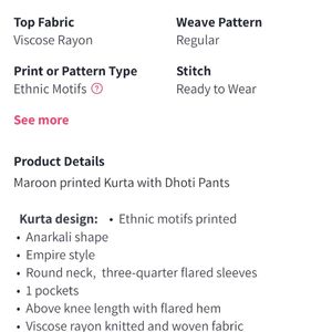 Kurta With Dhoti Pant For Women