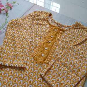 Chikankari Kurti Plazo Set