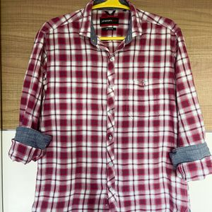 Maroon Red White Shirt From John Player