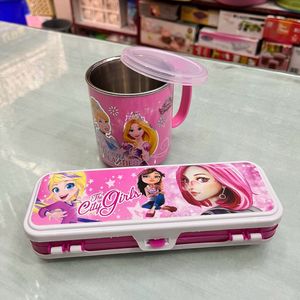 Steel Mug + Pencil Box Combo