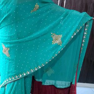 (1)New Wedding Saree With Blouse