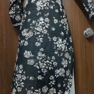 Cotton Printed Handwork Lacknavi Kurti