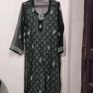 Black Mirror Work Chickekari Kurti