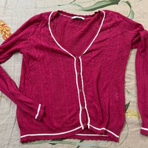 Pink Full Sleeves Sweater