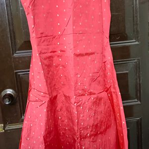 Coral Colour Ethnic Gown