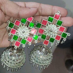 A Colourful German Oxidised Jhumka