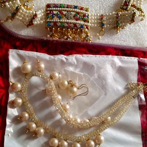 Ethnic Traditional And Fency White Pearl Necklace