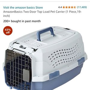 AmazonBasics Two Door Top Load Pet Carrier Crate