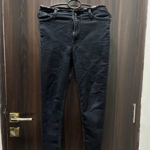 Black High Waist Elasticated Denims