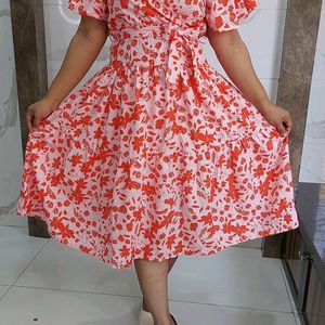 Floral Printed Flared Dress