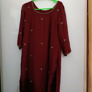 Maroon Hand Work Kurta..