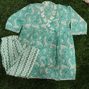 Jaipuri Cotton Kids Kurti Set