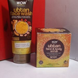 Combo of Wow Ubtan Face Wash And Body Scrub