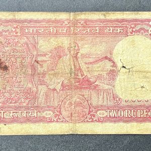 2 Rs Gandhi Issue Signed By Lk Jha Rare