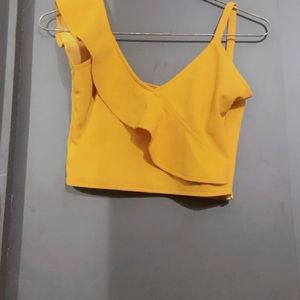 Yellow Cute Crop Top!