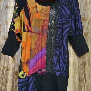 Multi Print Mid Sleeve Top